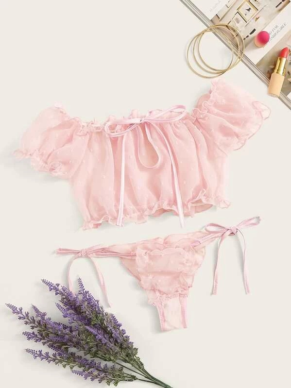 2020 New Style Swimsuit Two-Piece Lace Lingerie Sexy Nightwear_voghion.com