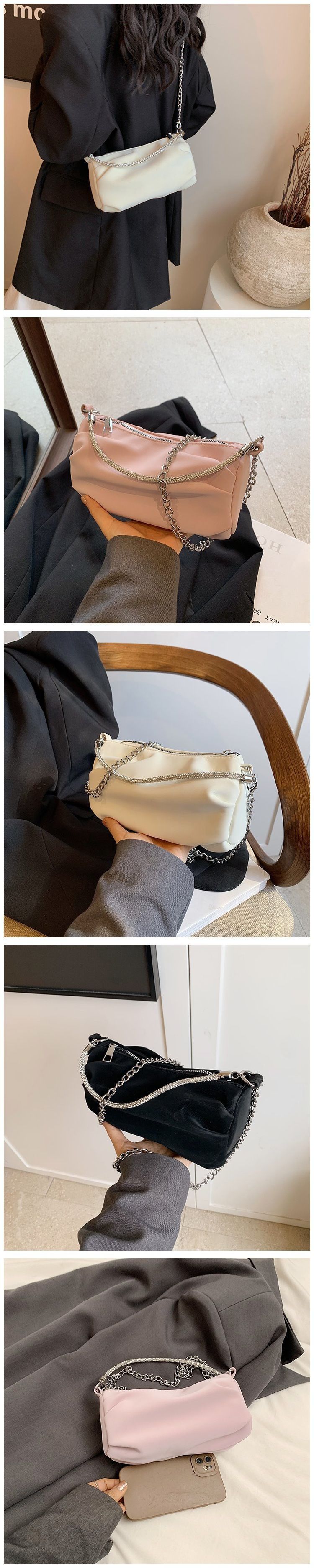 g Pleated Tote Bag Cushion-Shaped Bag_voghion.com