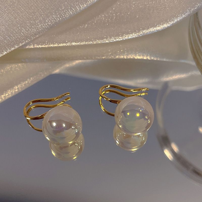 Orecchini giapponesi e coreani squisiti con fiocco di perle e diamanti, semplici e versatili, alla moda, piccoli, per donna._voghion.com