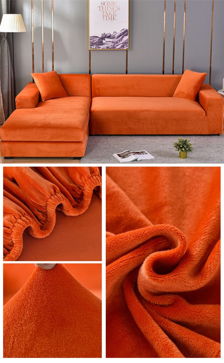 Wohnmöbel Silberfuchs Plüsch Sofabezug Komplettpaket hochelastisches Sofakissenbezug Heimstoff superweich Sand heißer Verkauf_voghion.com