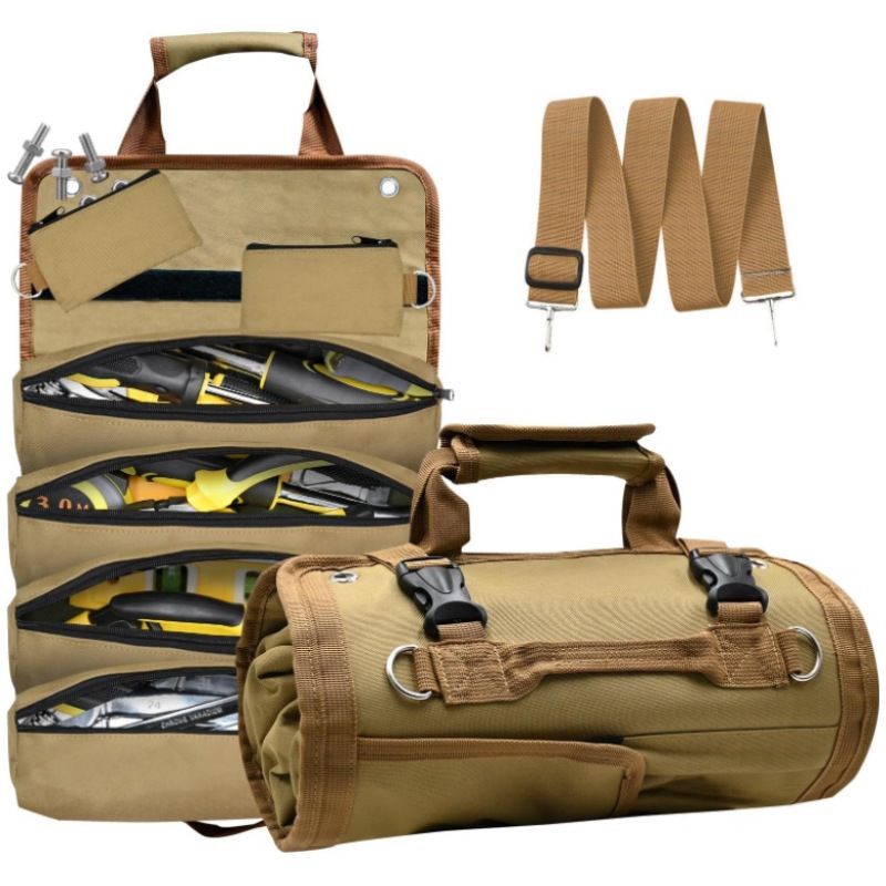 Functional Bags Hardware Tool Storage Bag Roll Up Electrician Bag Car Hanging Storage Bag Vehicle Hardware Tool Bag_voghion.com