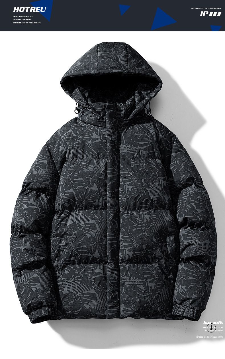 Giacca invernale con cappuccio da uomo con stampa mimetica - Cappotto in poliestere spesso per adolescenti e giovani, design reversibile, capospalla casual_voghion.com