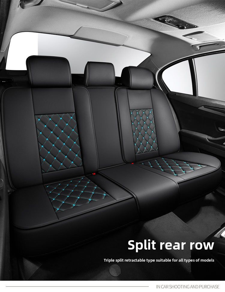 Nueva funda para asiento de coche con diseño de dibujos animados de cabeza de perro universal para las cuatro estaciones con cojín de cuero con diamantes y todo incluido de Crown_voghion.com