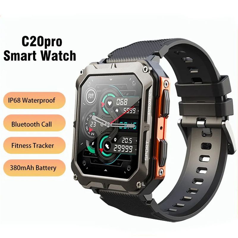 C20pro Three-Proof Outdoor Smart Watch Bluetooth Call Multi-Sport Mode Health Monitoring_voghion.com