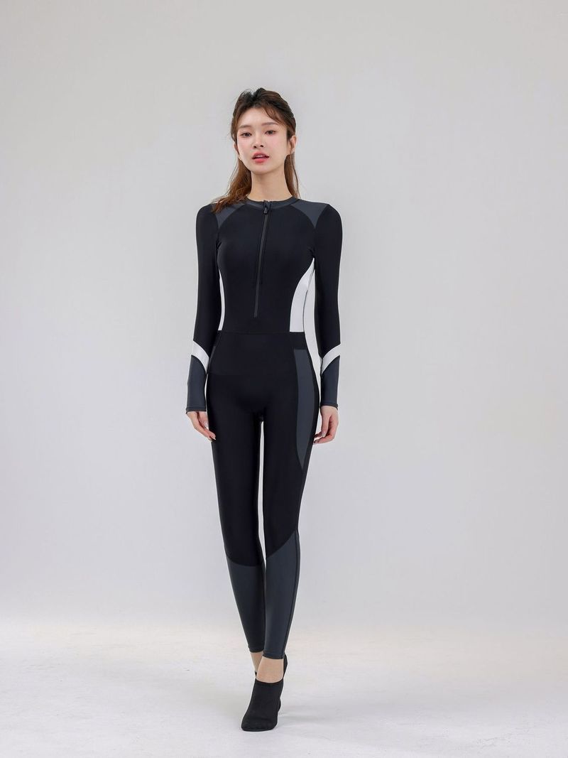 Maillot de bain une pièce pour étudiantes, conservateur, couvrant le ventre, amincissant, protection solaire, séchage rapide, surf,_voghion.com