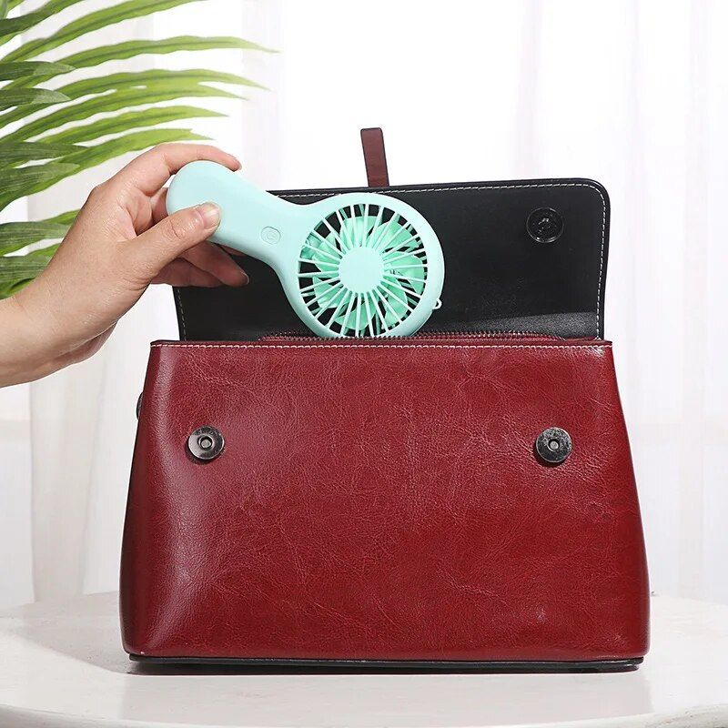Handheld Mini Wiederaufladbare USB Fan Tasche Kleine Student Büro Desktop Tragbare_voghion.com