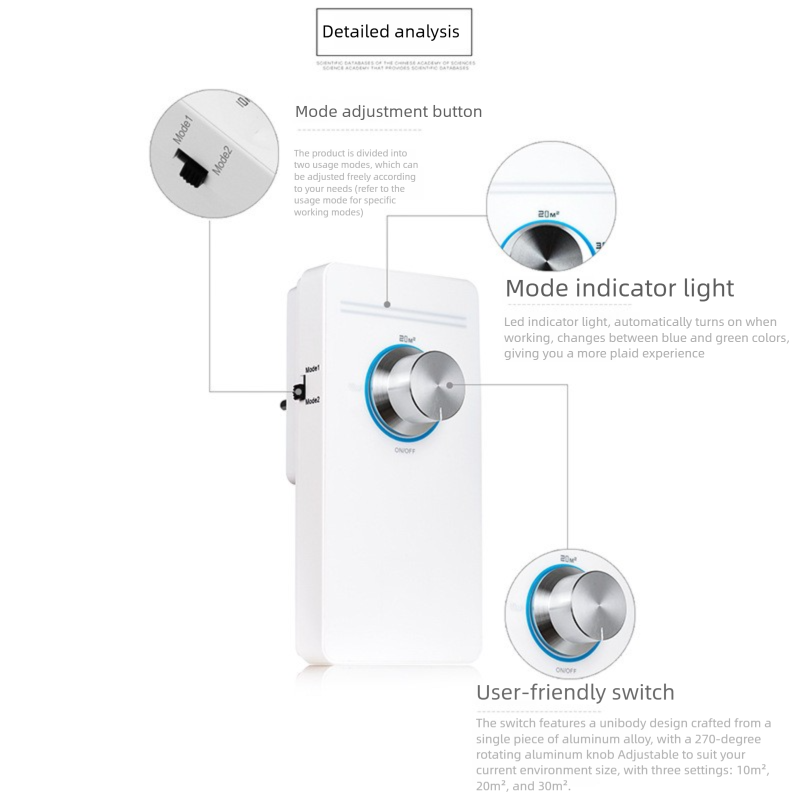 New Pet Deodorizing Household Bathroom Ozone Odor Removal Mechanical Knob Air Purifier_voghion.com