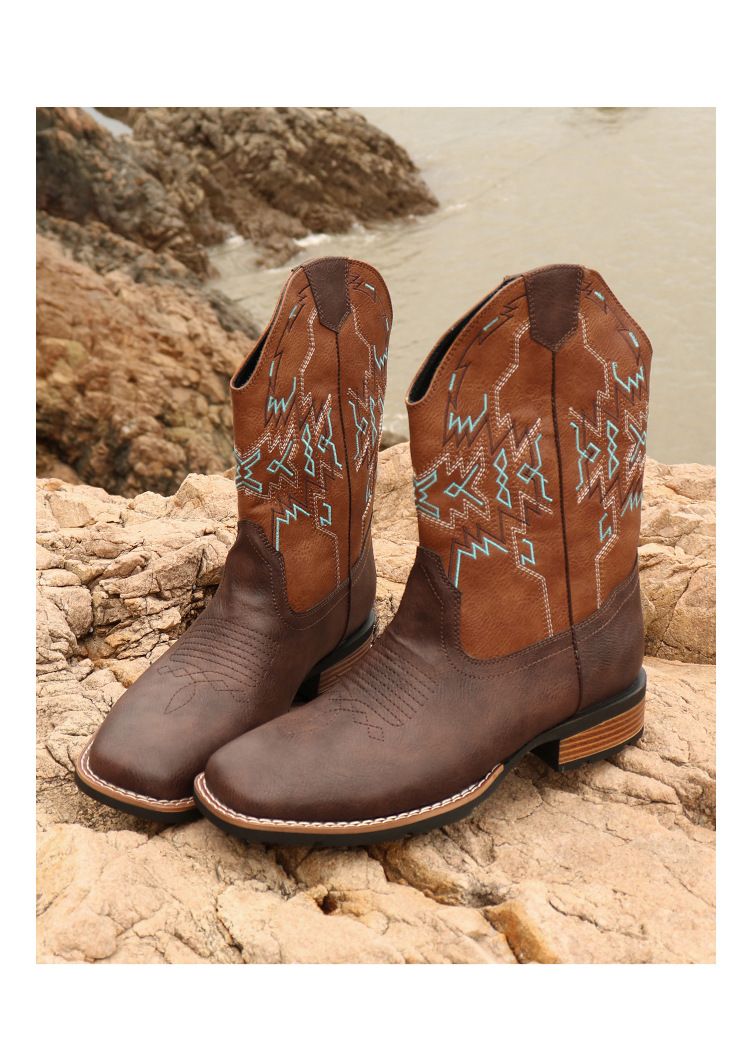 Retro Western kauboi pikad rüütlisaapad mees_voghion.com