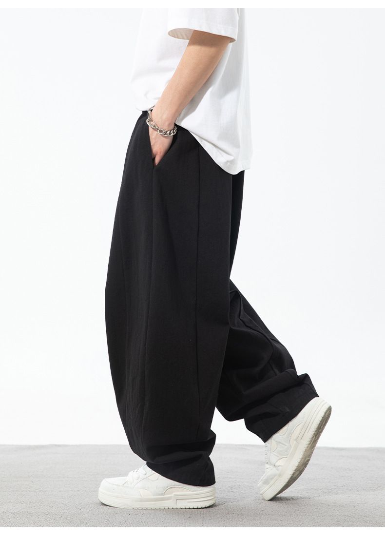 Men's Clothing Men's Spring And Summer New Loose Drape Slightly Tapered Bloomers Split Designtrousers_voghion.com