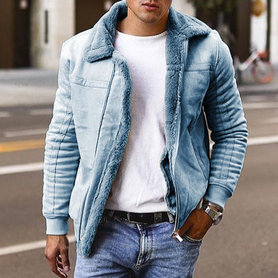 2021 Fur Integrated Top Winter Warm Jacket Jacket Faux Fur Men's Coat_voghion.com