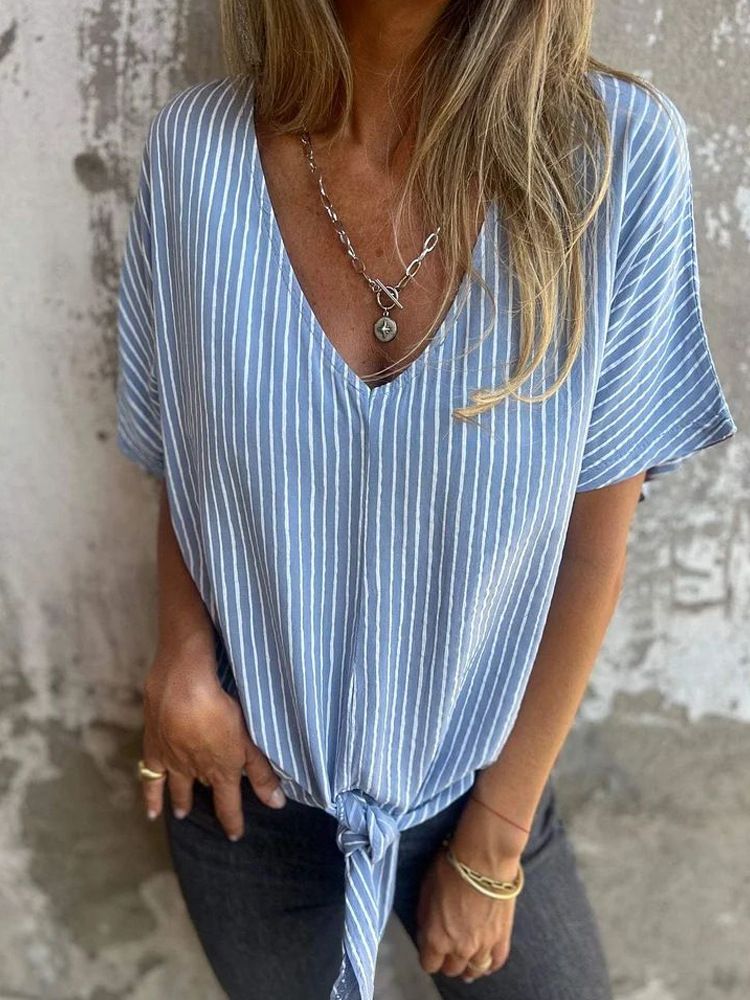 Women's Clothing Casual V Neck Short Sleeve Regular Pullover Digital Printing Women's Tops T Shirt_voghion.com