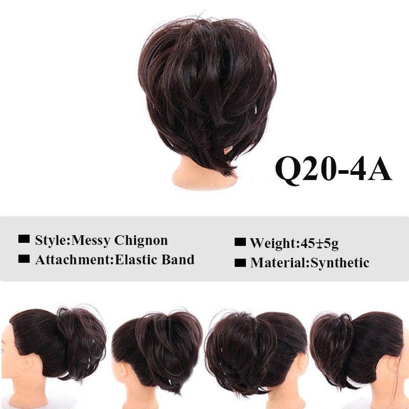 Scrunchie bun Scrunchie fofo bagunçado Scrunchie reto Rabo de cavalo com elástico Scrunchie coquetel_voghion.com