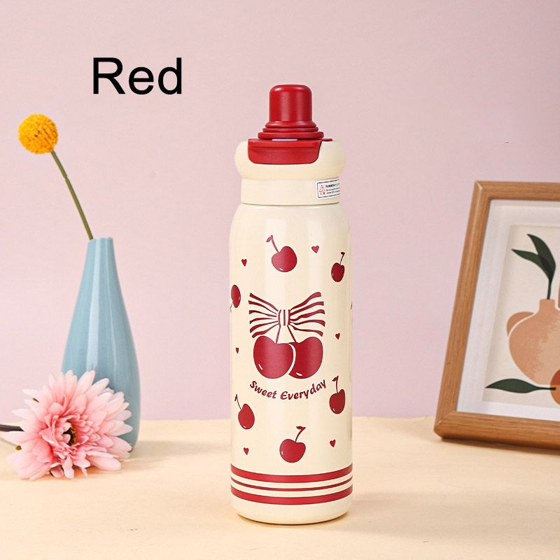Mode Hochwertige Kawaii Element Kleine Tier Thermos Tasse Doppel Trinken Mit Stroh Wasser Tasse Student Praktische Wasser Tasse_voghion.com