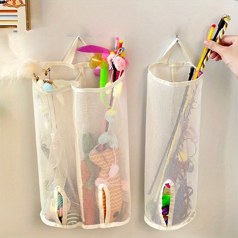 1 Stück Netz-Aufbewahrungstasche für Katzenspielzeug – Wandbehang-Organizer, perfekt für Haustierzubehör, Spielzeug-Aufbewahrungs-Organizer, Regalkörbe_voghion.com