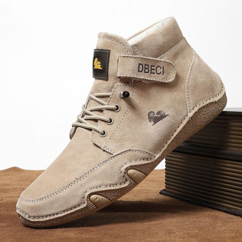 Oberschichtige Martin-Stiefel aus echtem Leder für Herren, High Top, Fleece gefüttert, warme Freizeitschuhe für Herren, Baumwollschuhe_voghion.com