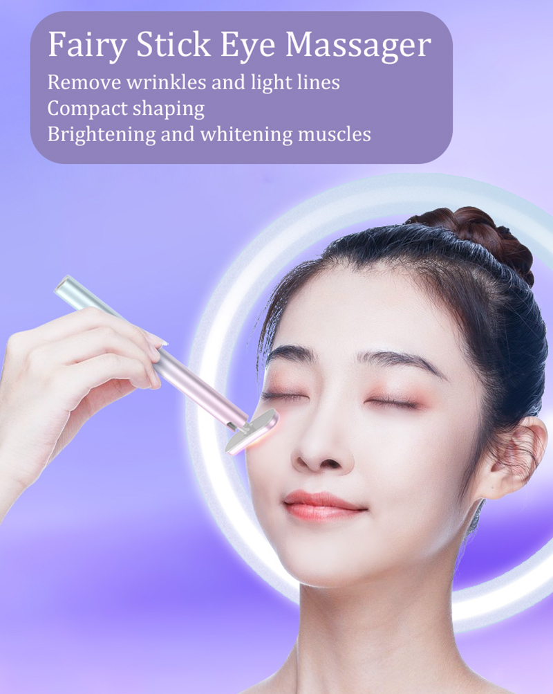 EMS Facial Wand Microcurrent Vibration Varmt rødt lys Ansigtsløftning hine Hudopstramningsanordning Nakke Øje Ma_voghion.com