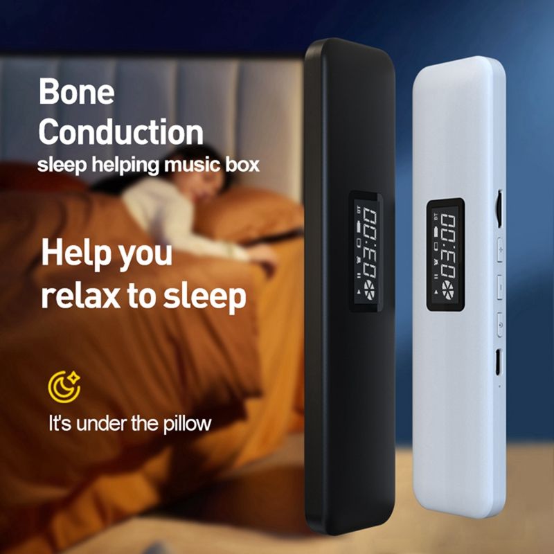 Under Pillow Bluetooth Bone Conduction Sound Box Rechargeable Wireless Stereo Soundbar White Noise Speaker_voghion.com