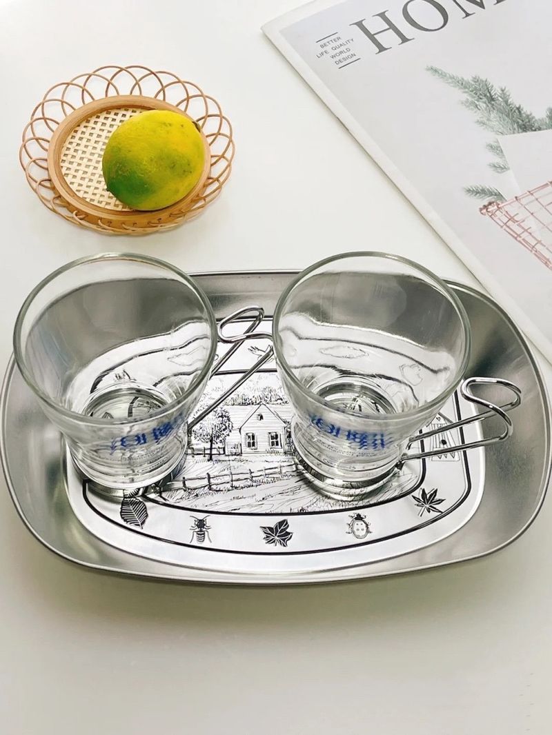 Tablett im amerikanischen Stil Weißblech Haushalt Edelstahl Snack Obst Lebensmittel Kaffee Tisch Lagerung Picknick Platte_voghion.com