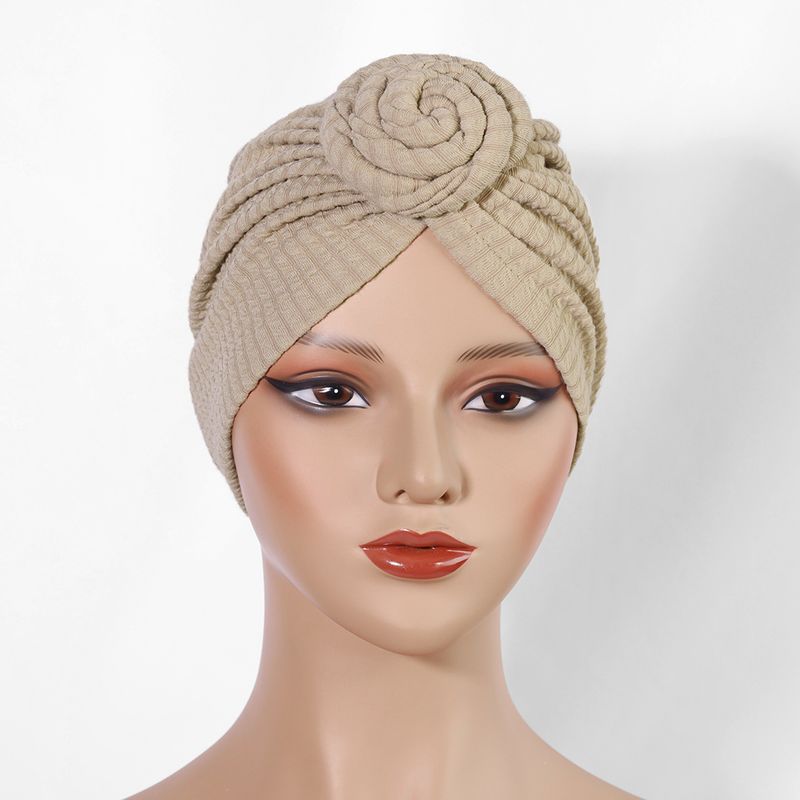 Thickened Elastic Flower Headscarf Hat - Ethnic Style Twisted Warm Hat (Fashionable & Versatile, European & American Design, Winter Headwear)_voghion.com