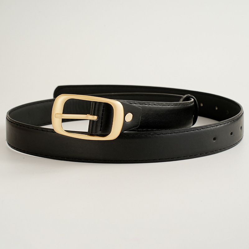 2024 Sommer Damen Leder Dornschließe Nischendesign Vielseitiger dekorativer Jeans-Taillengürtel_voghion.com