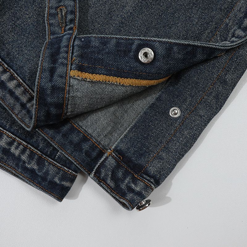Herrenbekleidung Exklusive verwaschene blaue Vintage-Jeans für Herren, Straßennähte, mehrere Taschen am Saum, geteilte Schnalle, gerade Hose_voghion.com