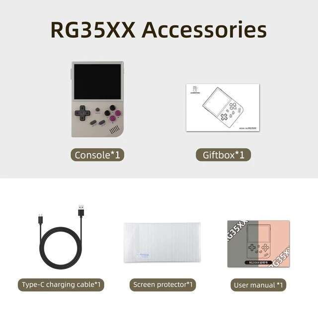 Anbernic RG35XX Lecteurs de jeux portables rétro portables Système Linux 3,5 pouces IPS 2600 mAH Batterie Consoles de jeux vidéo Plus de 8 000 jeux_voghion.com