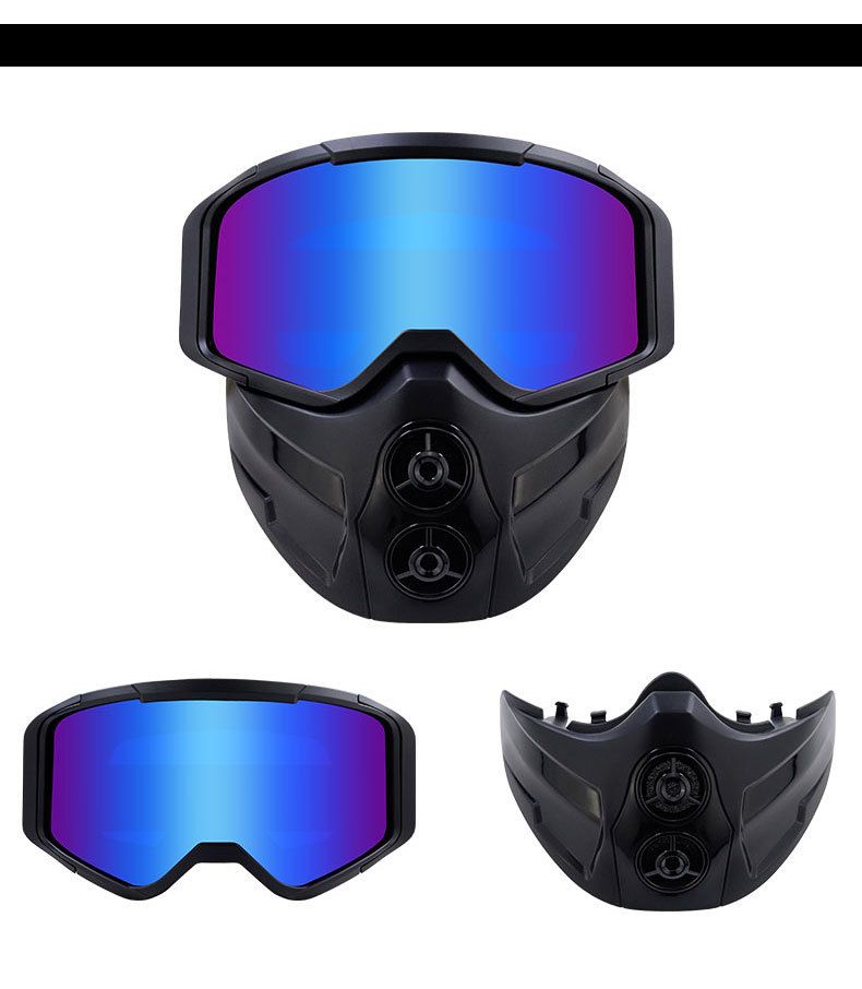 BOLLFO Neue Outdoor-Offroad-Motorrad-Windschutzscheiben mit doppeltem Verwendungszweck, abnehmbare Gesichtsmaske, schwarze Schutzbrille für Erwachsene_voghion.com