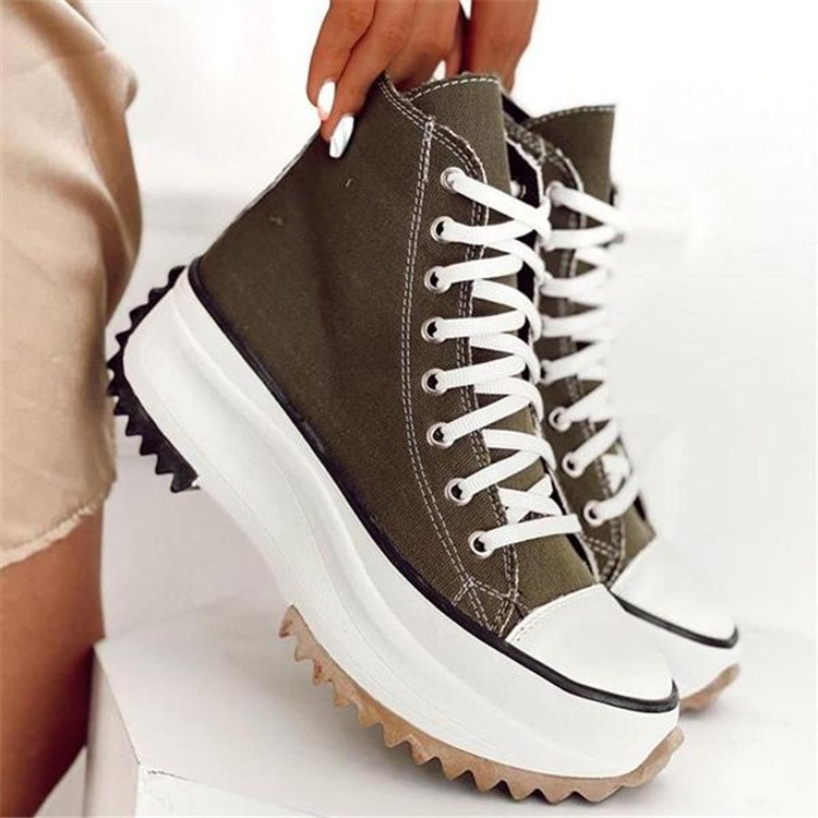 Single shoes 2023 new high-top thick-soled canvas shoes women's foreign trade large size viscose shoes casual flat-heeled canvas shoes in stock_voghion.com