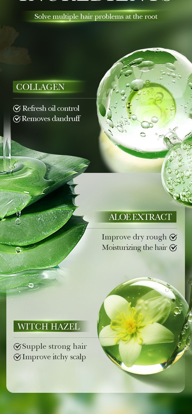 Shampoo detergente riparatore SADOER Full English Collagen Protein Antiforfora Oil Control_voghion.com