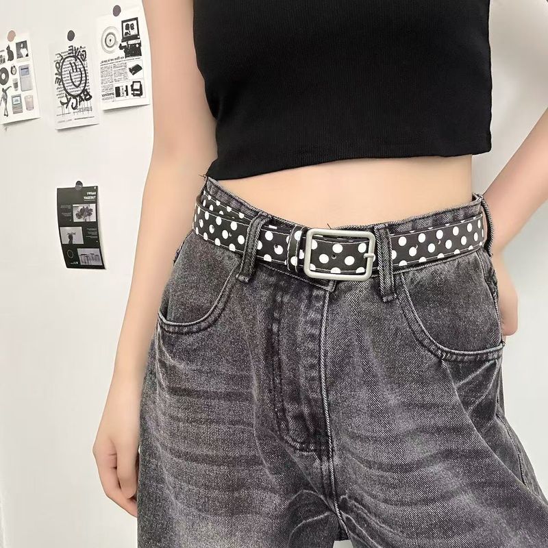 Studded For Women American Style Y2K Simple Versatile Decorative High-End Round Hole Belt Accessory_voghion.com