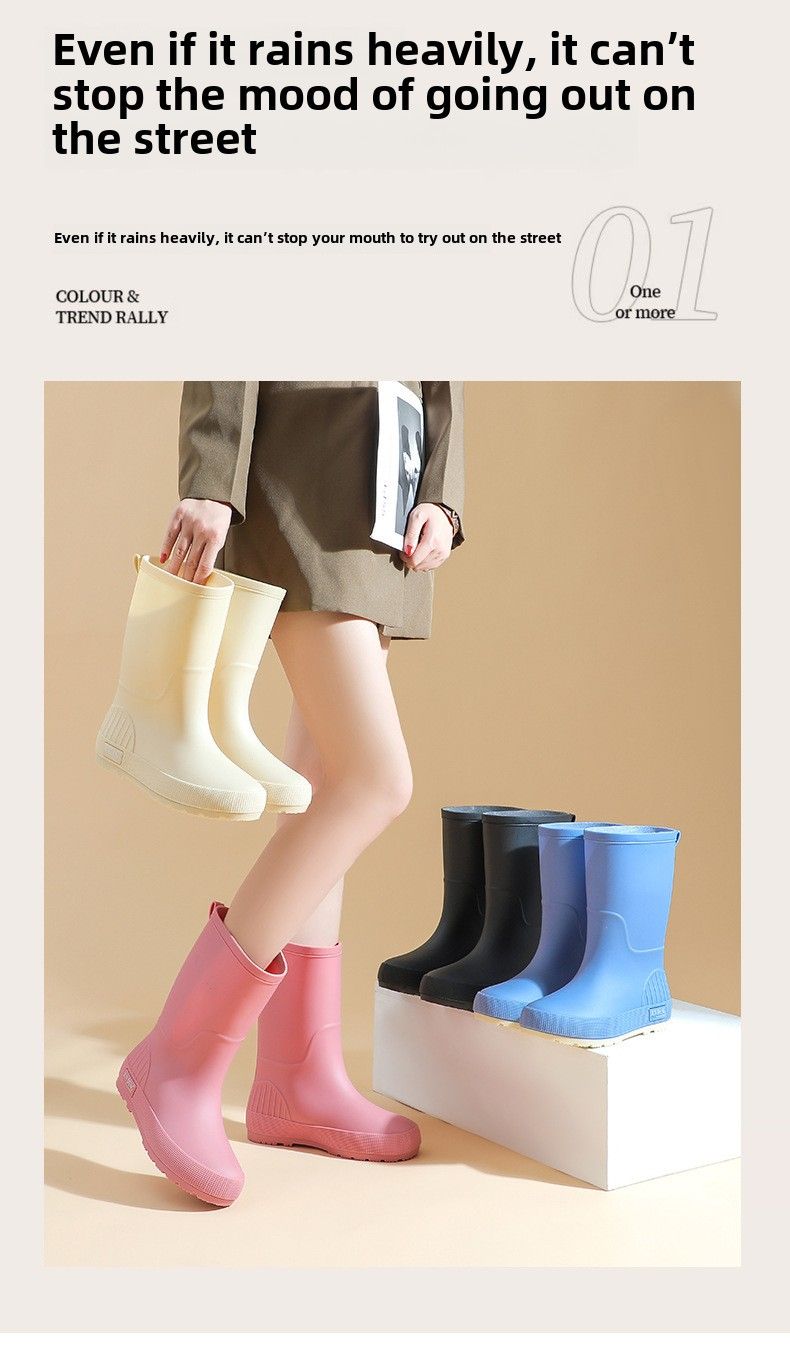 Scarpe casual da donna in PVC impermeabili e antiscivolo, resistenti all'usura, per autolavaggio, scarpe da pioggia alla moda da donna_voghion.com
