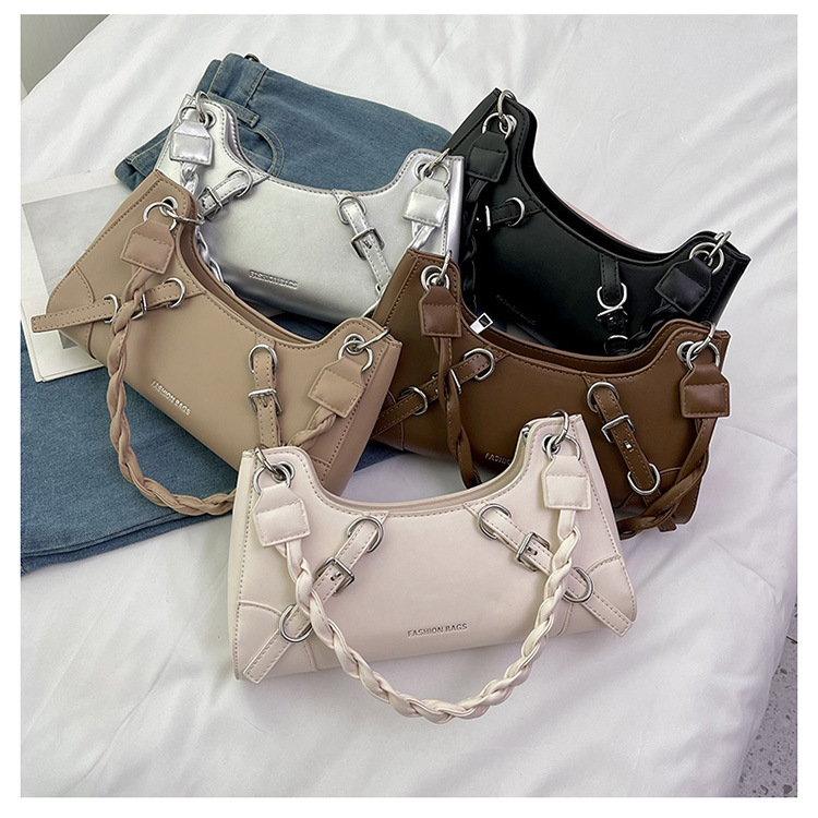 Produttori all'ingrosso 2023 nuova borsa da donna sotto le ascelle tinta unita borsa a tracolla portatile con texture di moda borsa a tracolla portatile dal design di nicchia_voghion.com