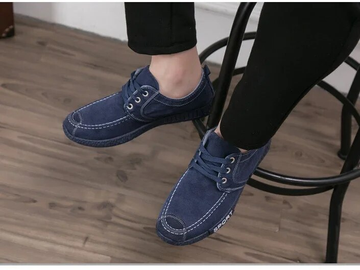 Männer Canvas Outdoor Atmungsaktive Casual Arbeitsschuhe Leichte Schnürung Feste Männliche Turnschuhe Flache Ferse Komfort Board Schuhe_voghion.com
