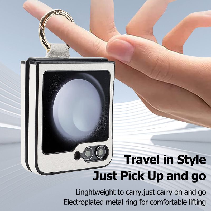 Applicable to Samsung ZFlip6 mobile phone case, rhombus ring, small fragrant wind folding protective case, zflip5/4 leather case, high-end._voghion.com