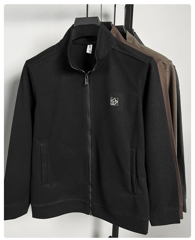 Premium Langarm-Sweatshirt mit Reißverschluss für Herren – Herbstlicher Polyesterpullover mit minimalistischem Buchstabendruck, verdickte Freizeitjacke_voghion.com