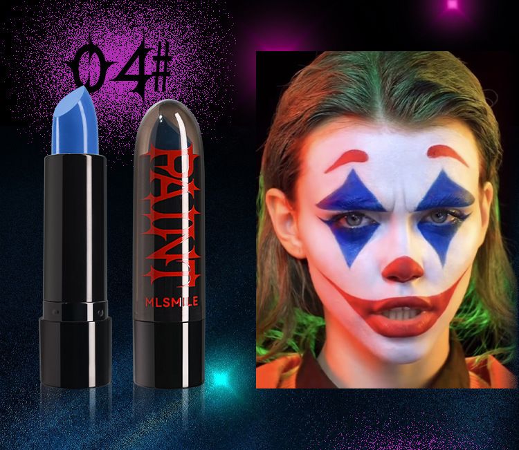 Matte Lipstick Dark Black Vampire Olive Green Creative Halloween Makeup Face Body Painting_voghion.com