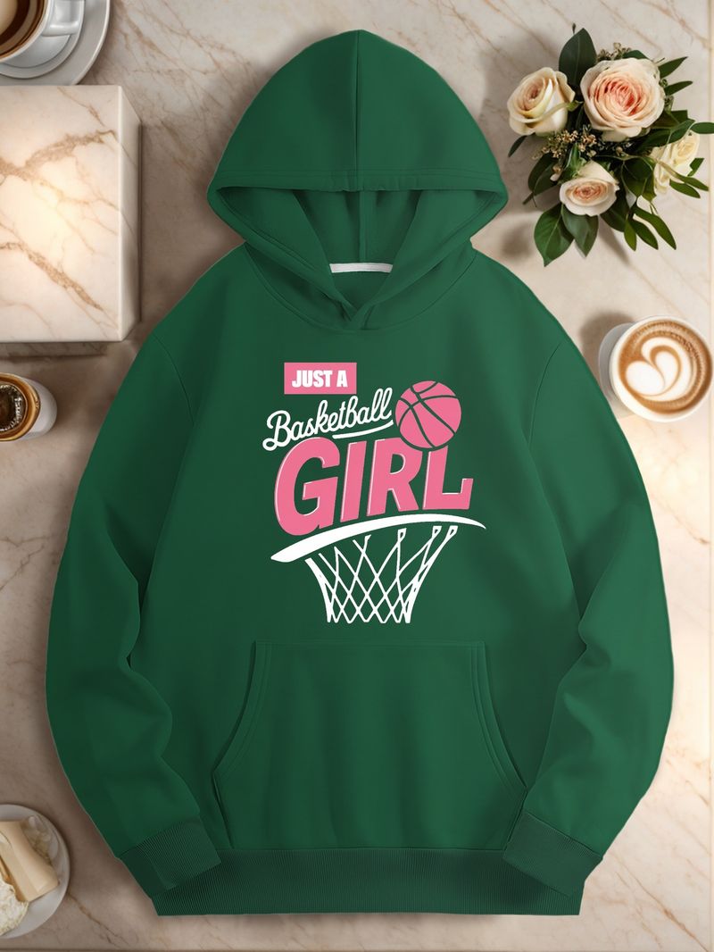 Felpa con cappuccio da donna Just A Basketball Girl_voghion.com
