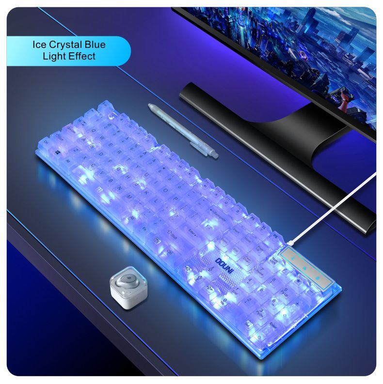 【Elegante e trasparente】 Tastiera cablata retroilluminata RGB - Sensazione meccanica, impermeabile e antipolvere, scorciatoie multimediali, personalizza i tuoi effetti luce_voghion.com