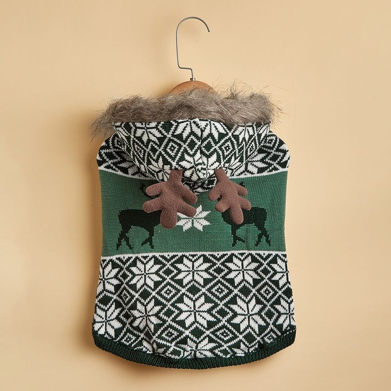 Golden Retriever Autumn Winter Pet Sweater Small Medium Large Dog Clothes Christmas Reindeer Gray Fawn_voghion.com
