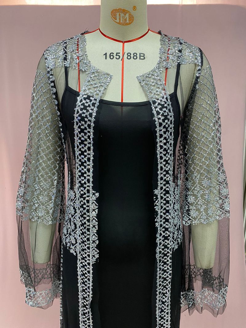 2025 New Women's Hot Stamping Sexy Shawl Two-piece Set For Banquet Fashion Evening Dress_voghion.com