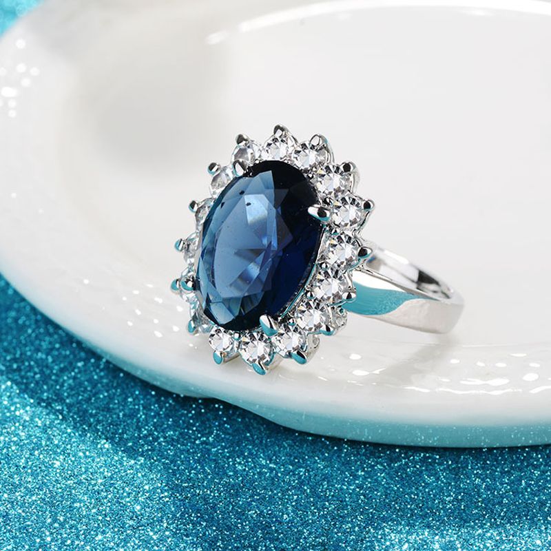 HuiSept Anelli da donna alla moda Gioielli in argento con accessori in pietra preziosa in zircone e zaffiro per regalo di nozze Anello da dito_voghion.com