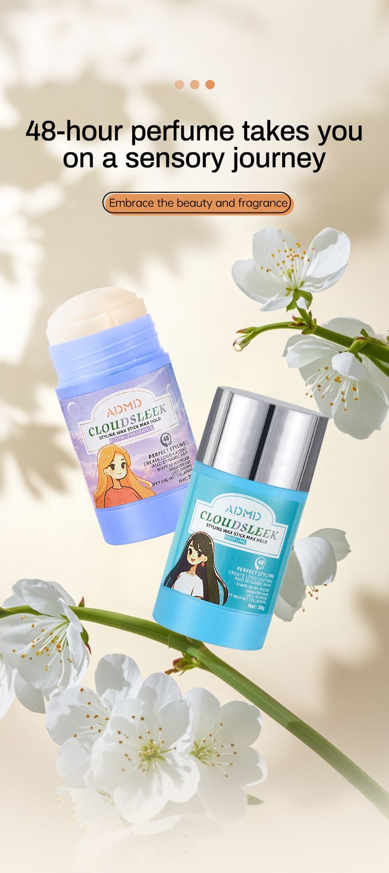 Pomades & Waxes ADMD Hair Wax Sticks To Improve Frizzy, Soft And Smooth Hair Finishing Cream_voghion.com
