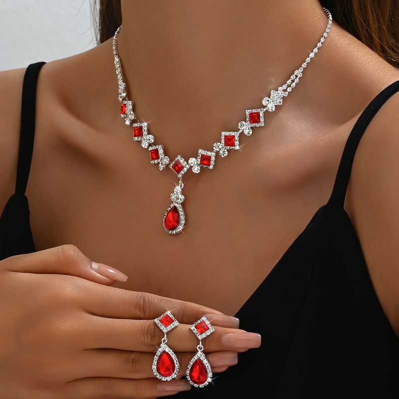 Gioielli per banchetti, feste di nozze, temperamento elegante, collana, orecchini, accessori da sposa._voghion.com