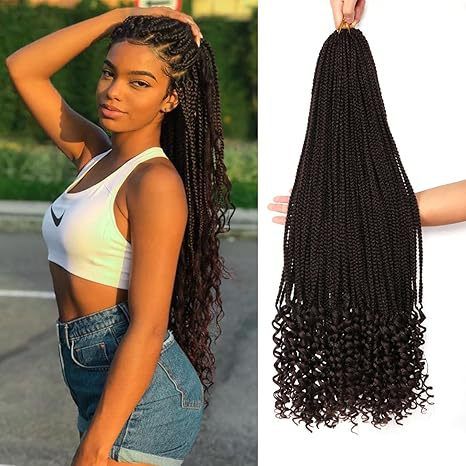 Goddess Box Braids - Treccia a tre ciocche, liscia e sciolta, effetto naturale e leggera_voghion.com