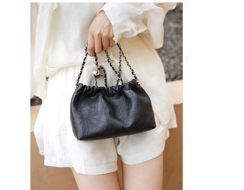 Cloud bag chain bag small golden ball 2023 new bag women's single shoulder bag folded diagonal small bag_voghion.com
