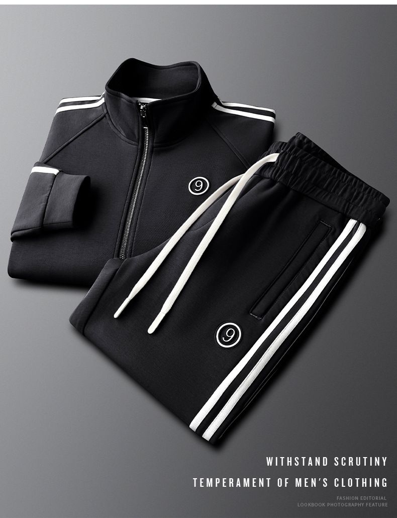 Vêtements pour hommes Léger luxe hommes et femmes même style coloré décontracté sport costume dopamine porter automne mode côté rayé deux pièces costume beau_voghion.com