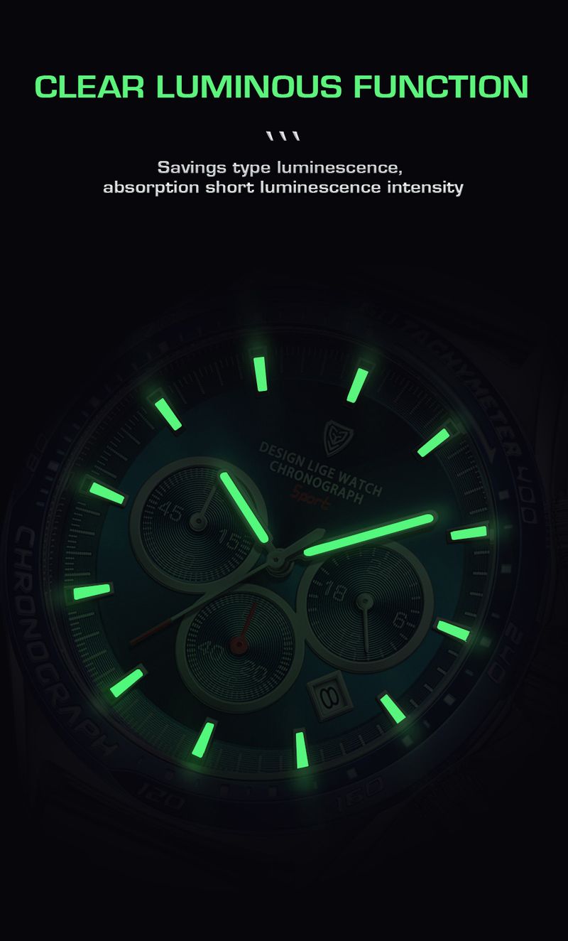 Men's Elegant Stainless Steel Quartz Watch With Date Display, Luminous Hands, And Water Resistance For Business Professionals_voghion.com