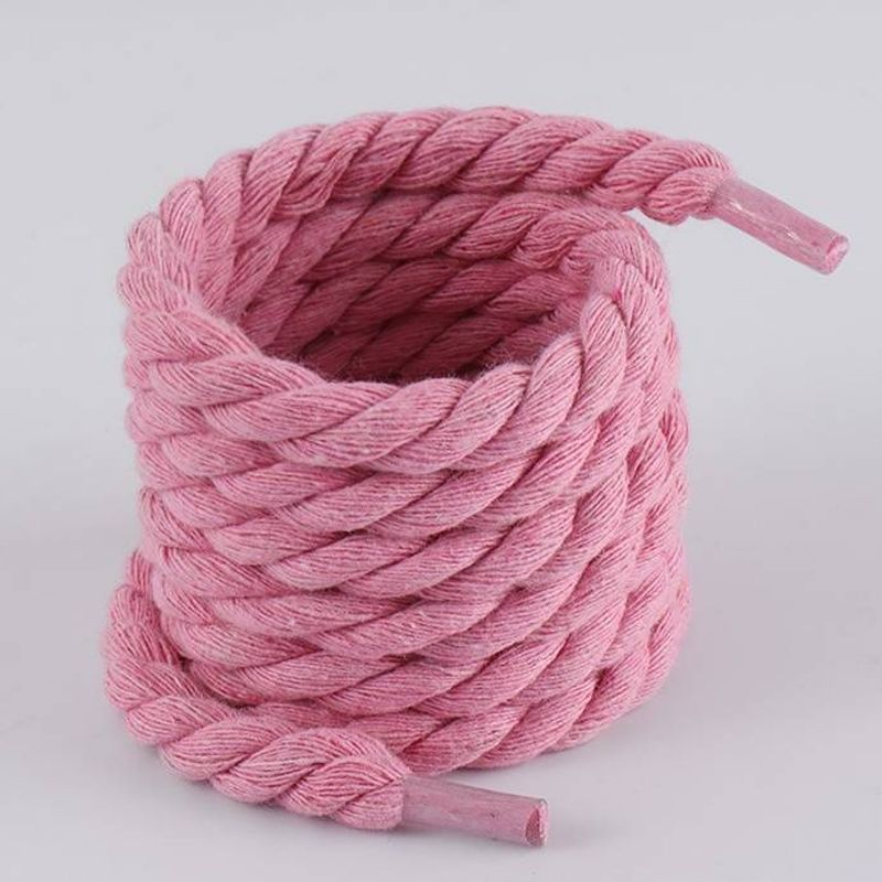 Shoe Accessories thick round warrior black powder beige shoelace rope_voghion.com