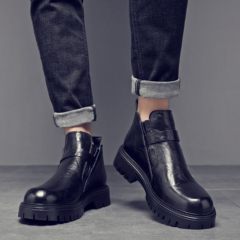 Martin Boots Herren Wind Fleece Herren Medium Help Chelsea Bullock Side Zipper Casual Boots_voghion.com