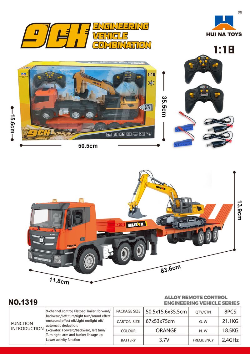 Mother & Kids 1:18 Scale 9-Channel Remote Control Alloy Fire Truck Realistic Design LED Lights Premium Construction Vehicle Toy For Kids & Collectors_voghion.com